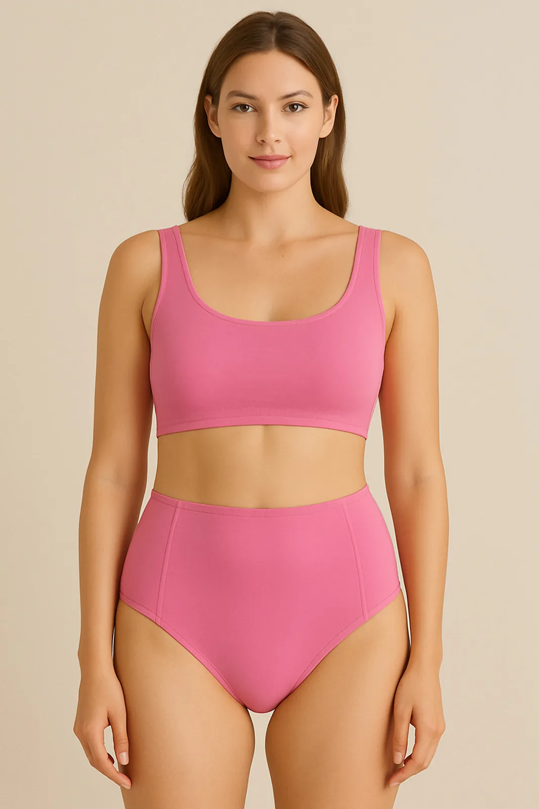 Pink SculptFit High-Waist & Shaping & Sculpting Bikini Bottom