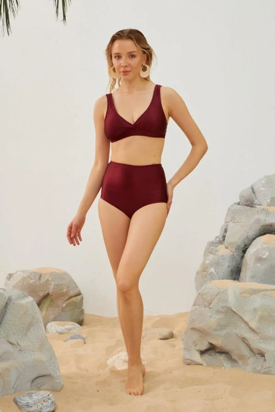 Starinci Shaping Bikini Set Burgundy High-Waist