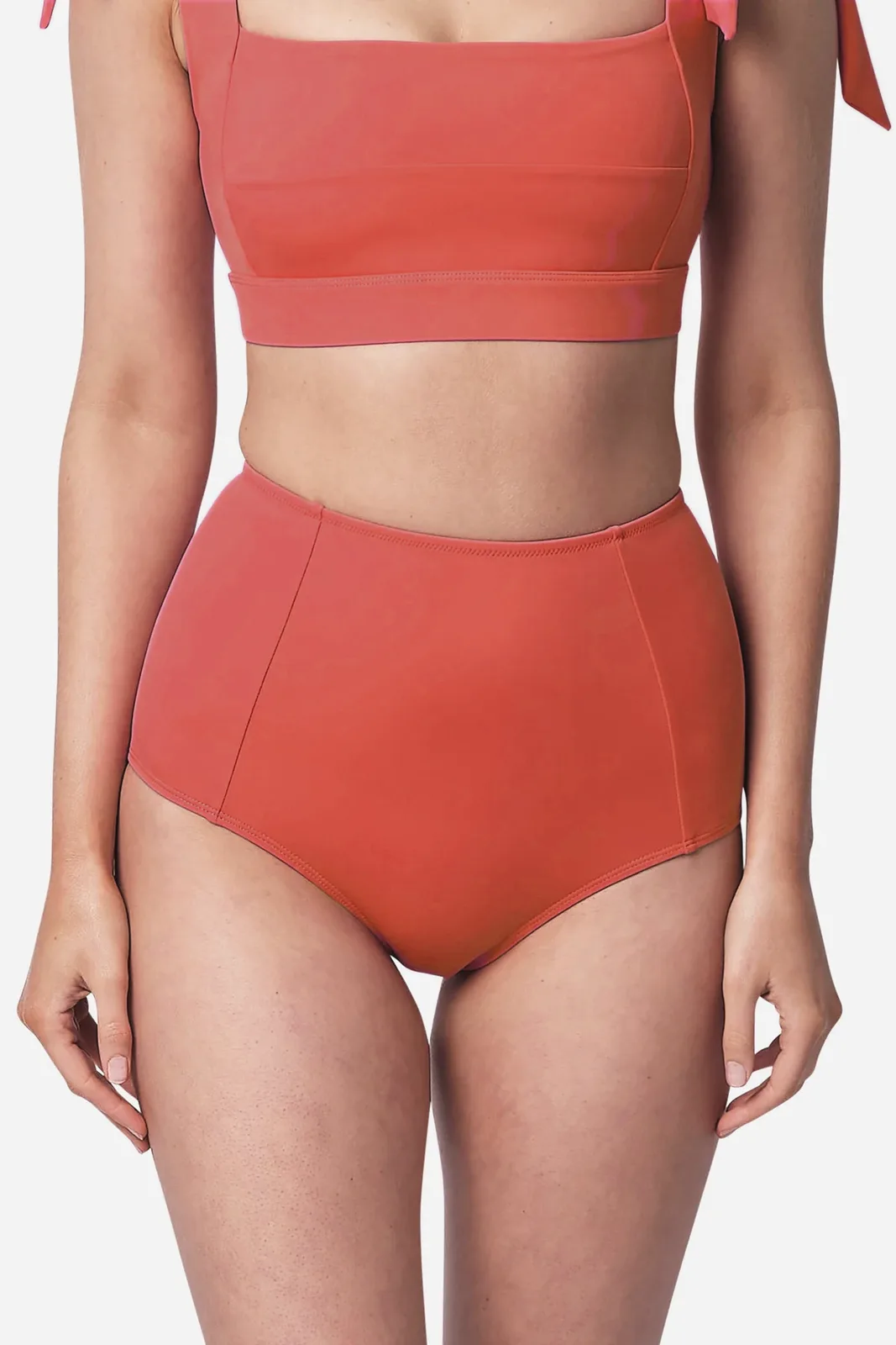 Dusty Rose Shaping High-Waist Bikini Bottom Lined UV-Protective