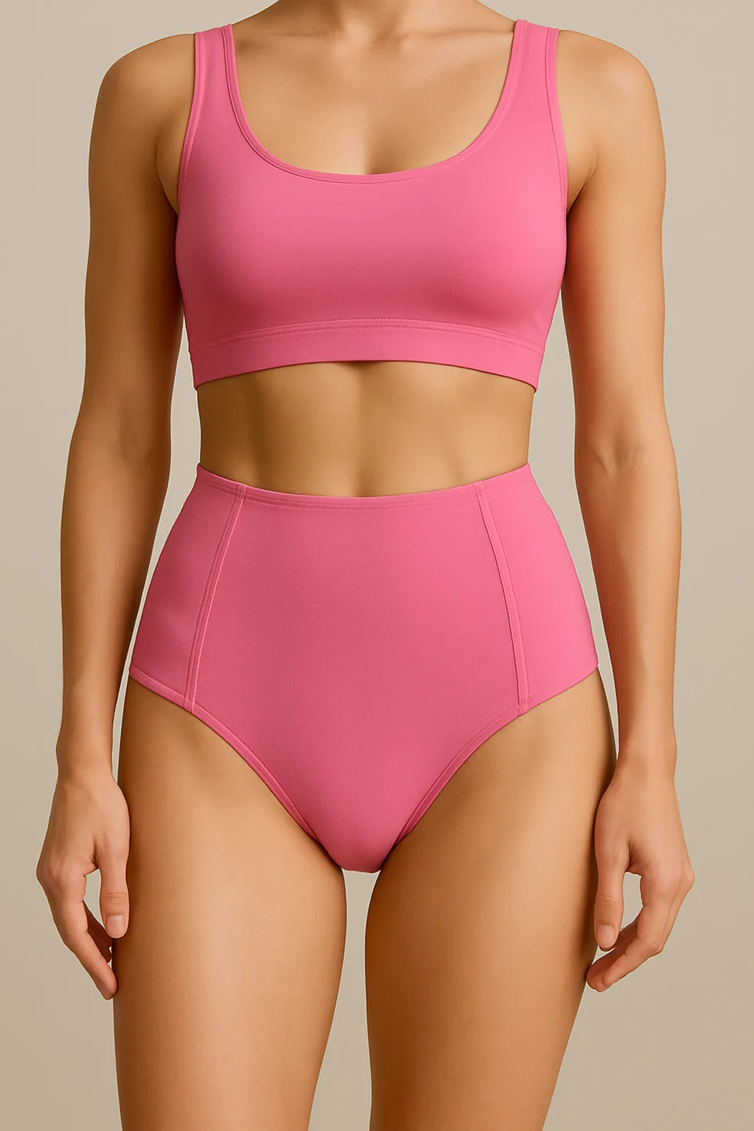 Pink SculptFit High-Waist & Shaping & Sculpting Bikini Bottom