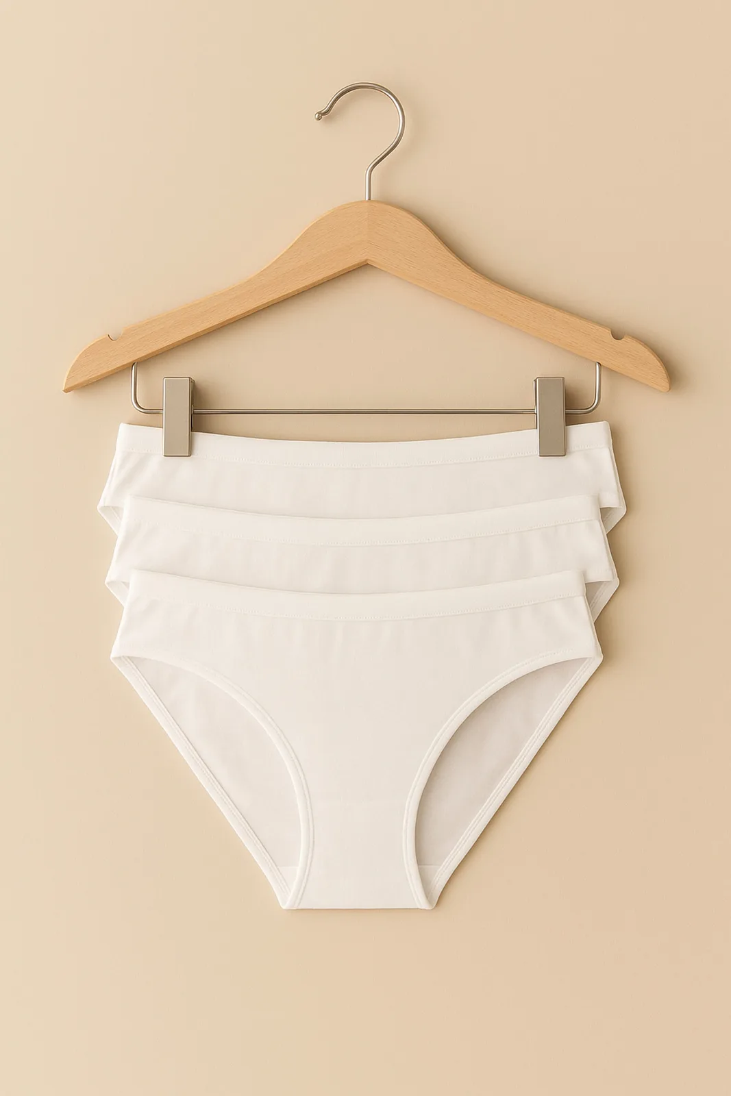 Women's 3-Pack %100 Cotton White Briefs Set