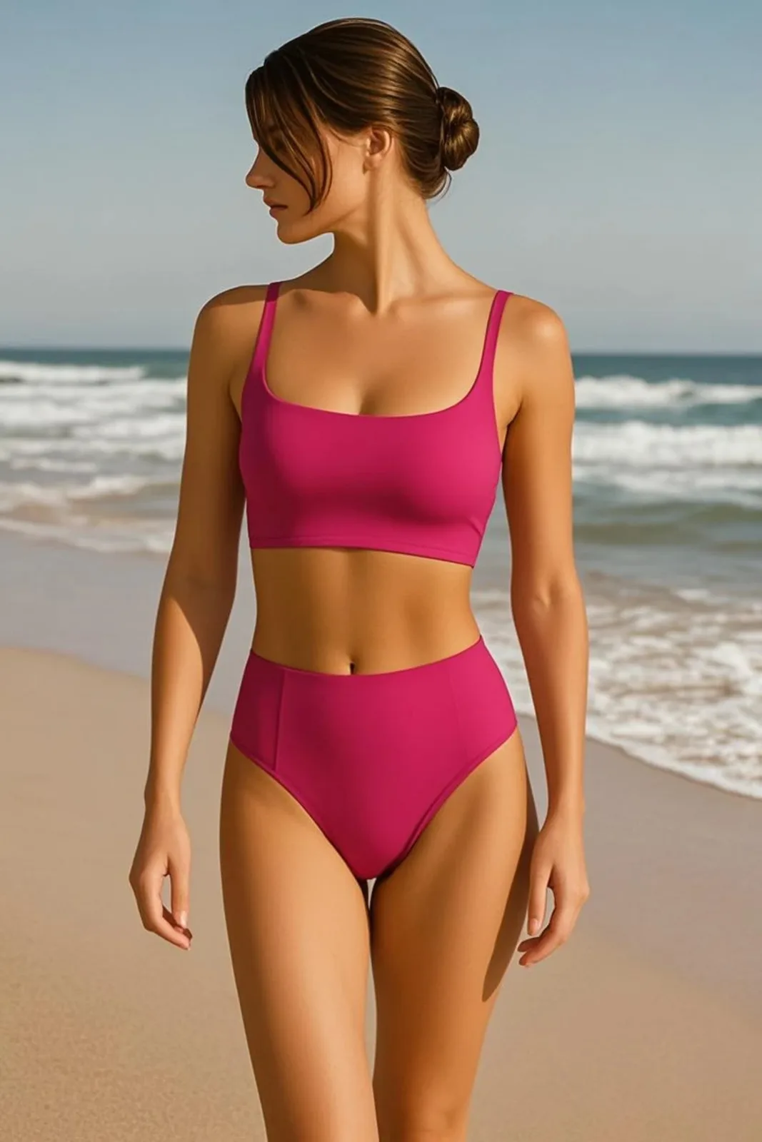 Fuchsia Sculptfit High-Waist & Shaping & Sculpting Bikini Bottom