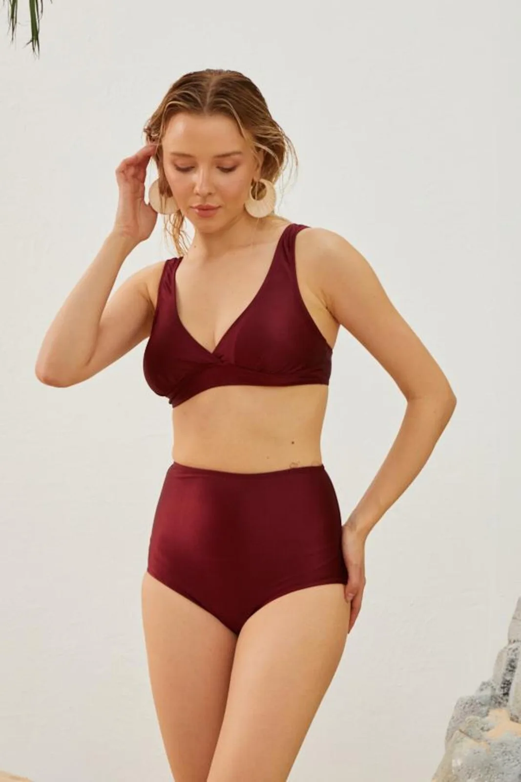 Starinci Shaping Bikini Set Burgundy High-Waist