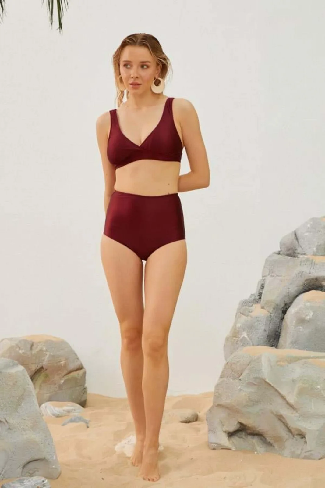 Starinci Shaping Bikini Set Burgundy High-Waist