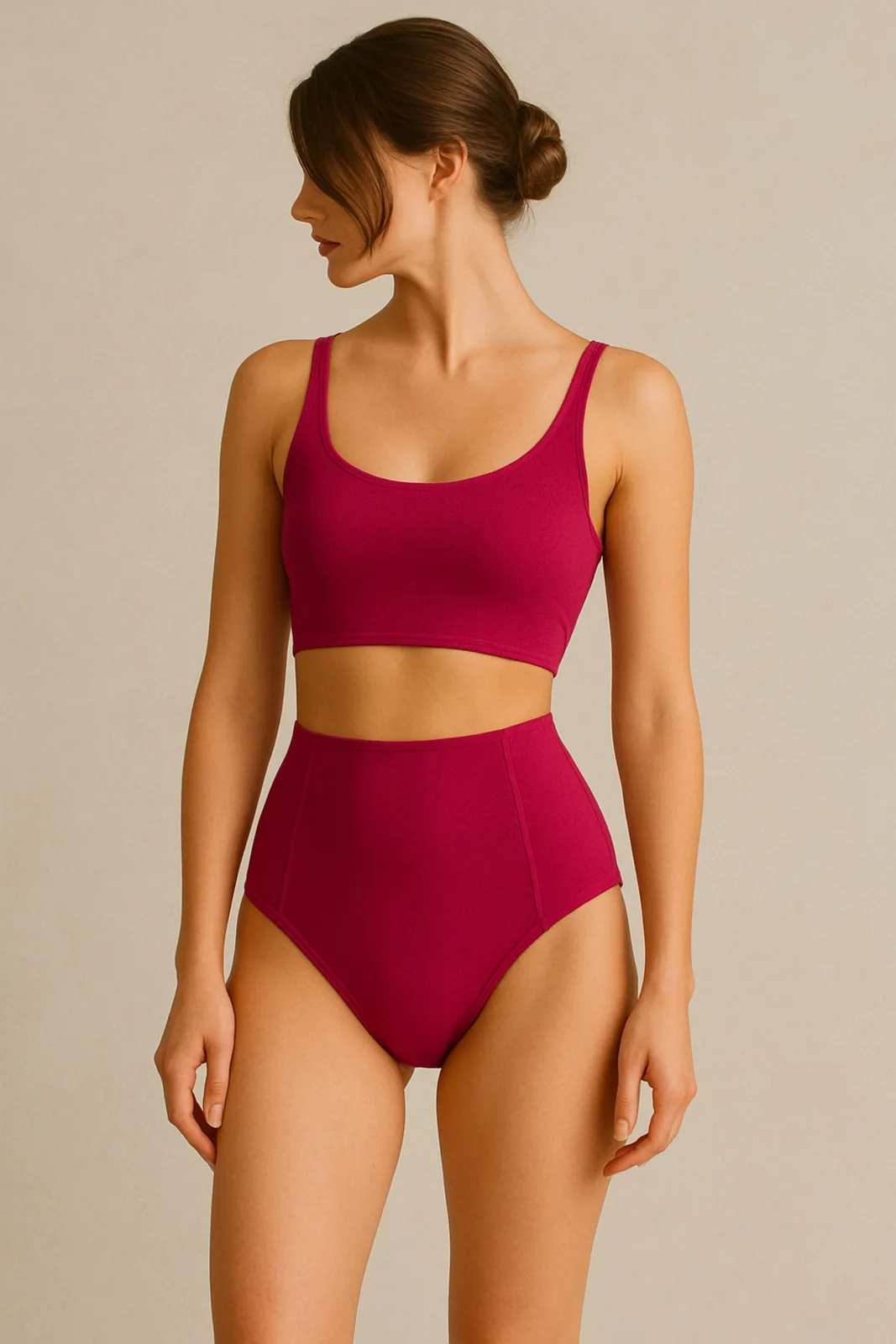 Fuchsia Sculptfit High-Waist & Shaping & Sculpting Bikini Bottom