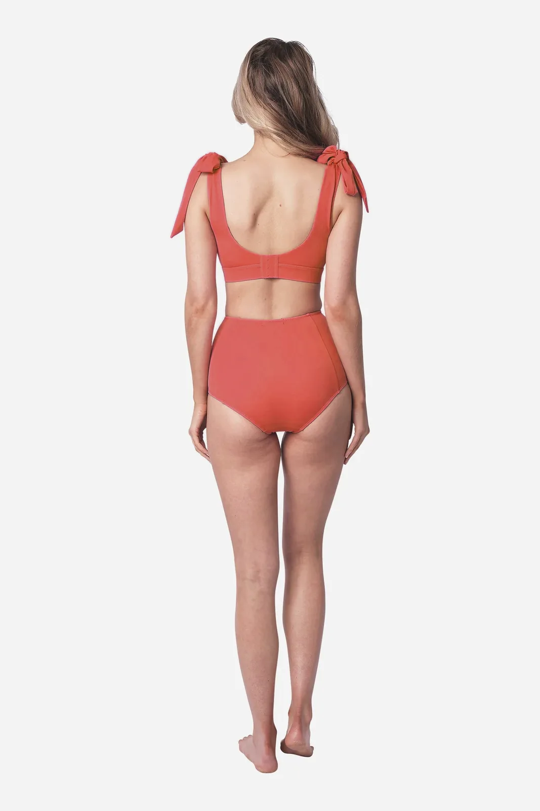 Dusty Rose Shaping High-Waist Bikini Bottom Lined UV-Protective