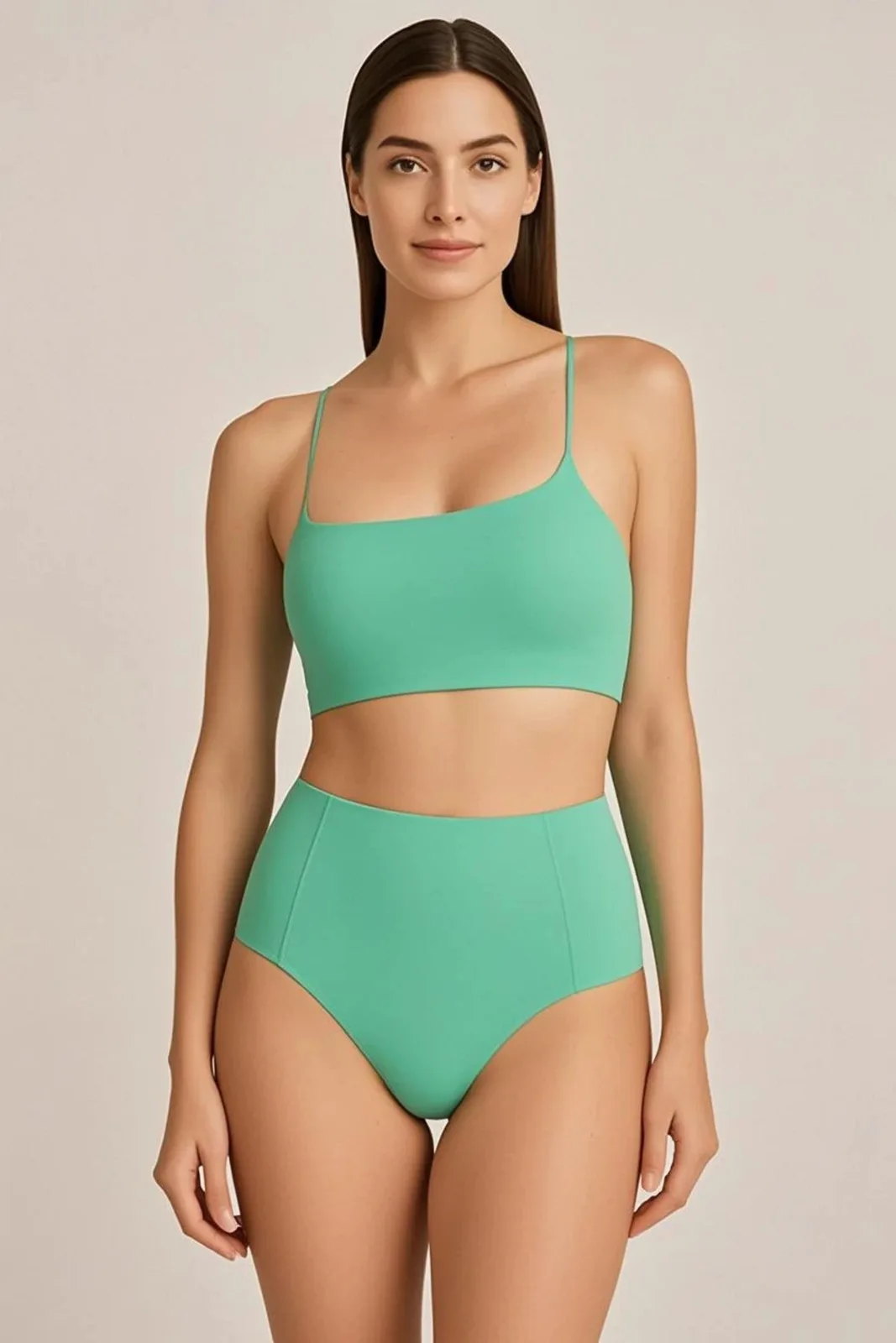 Green SculptFit High-Waist & Shaping & Sculpting Bikini Bottom