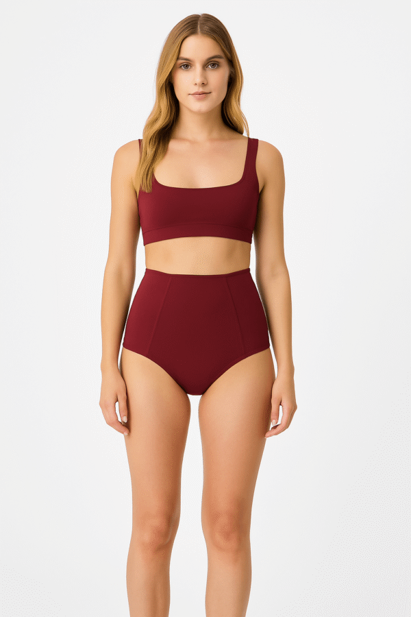 Brncy Bordo SculptFit Yüksek Bel & Toparlayıcı & Şekillendirici Bikini Altı - Görsel 2