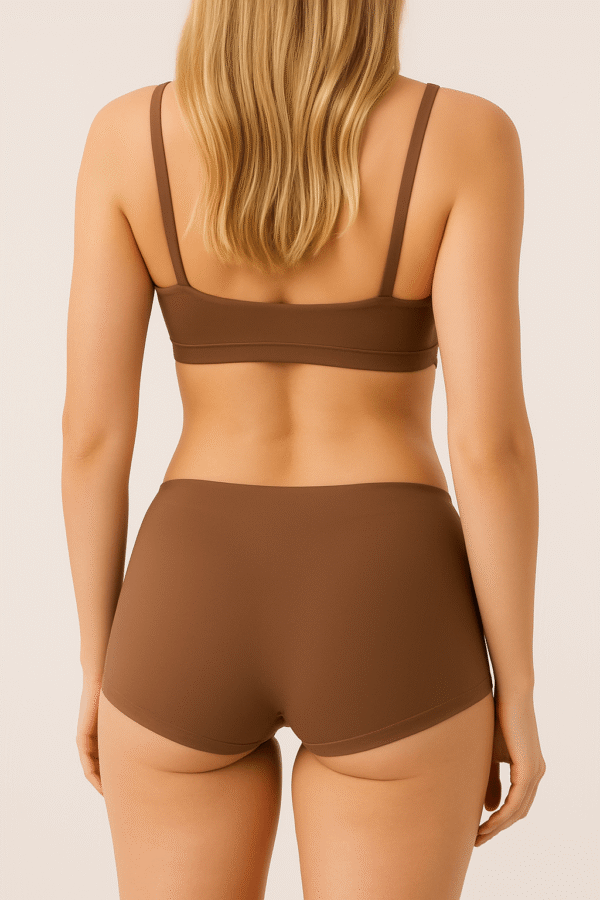 Brncy Kahve Kadın Toparlayıcı Şort Bikini Altı Deniz Şortu - Görsel 2