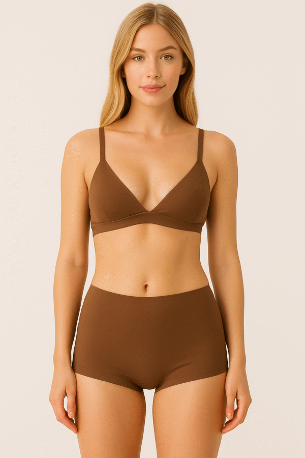 Brncy Kahve Kadın Toparlayıcı Şort Bikini Altı Deniz Şortu