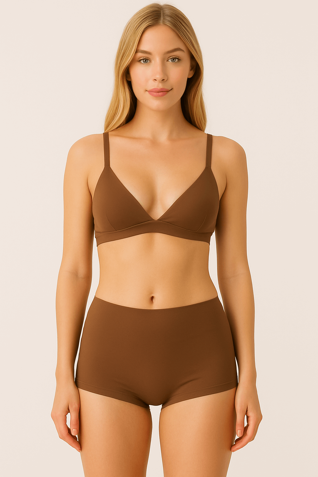 Brncy Kahve Kadın Toparlayıcı Şort Bikini Altı Deniz Şortu